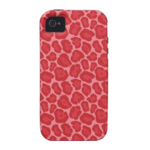 Caja roja femenina de Iphone 4 del modelo del leop iPhone 4 Carcasa