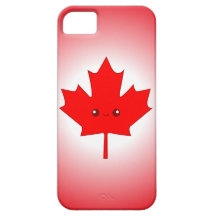 Caja roja linda del iPhone de la hoja de arce iPhone 5 Cárcasas