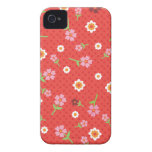 Caja roja retra del iphone del diseño del lunar de iPhone 4 Case-Mate protector
