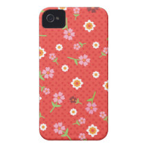 Caja roja retra del iphone del diseño del lunar de iPhone 4 Case-Mate protector