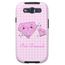 Caja rosada de la galaxia de Samsung de los diaman Galaxy S3 Fundas