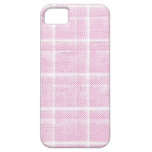 Caja rosada y blanca del iPhone 5 de la tela escoc iPhone 5 Carcasa