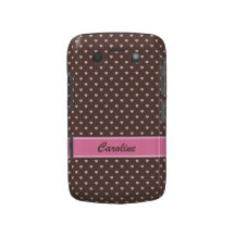 Caja rosada y marrón de Blackberry de los lunares  Blackberry Bold Cobertura