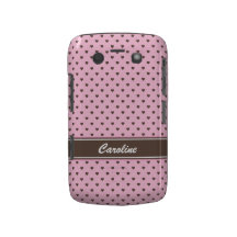 Caja rosada y marrón de Blackberry de los lunares  Case-Mate Blackberry Funda