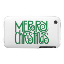 Caja verde del iPhone 3G/3GS de las Felices Navida iPhone 3 Carcasa