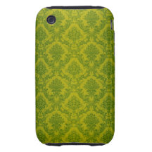 Caja verde del iPhone del damasco Tough iPhone 3 Cárcasas