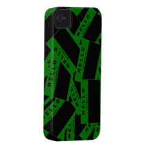 Caja (verde) del iPhone del ébano de Merhaba iPhone 4 Case-Mate Cárcasas