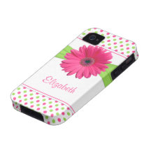 Caja verde rosada del iPhone 4 de la margarita del Case-Mate iPhone 4 Carcasa