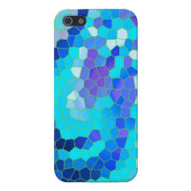 Caja violeta azul del iphone 5 del modelo de mosai iPhone 5 protector