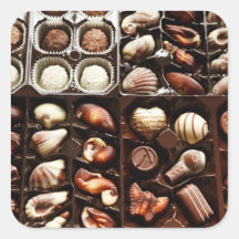 Cajas de chocolates de lujo pegatinas cuadradases personalizadas