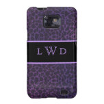 Cajas púrpuras de la galaxia de Samsung del monogr Galaxy S2 Funda
