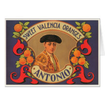Cajón dulce del vintage de los naranjas de Valenci Felicitación