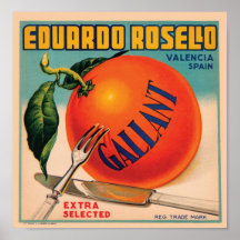 Cajón Labe del vintage de Eduardo Rosello Valencia Poster