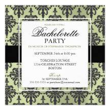 Cal negra de las invitaciones del fiesta de Bachel Invitaciones Personalizada