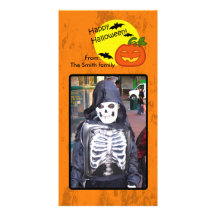 Calabaza de Halloween con el fondo apenado Tarjeta Personal