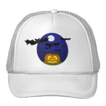 Calabaza de Halloween con el gorra de los palos
