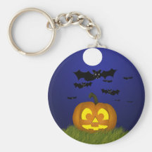Calabaza de Halloween con llavero de los palos