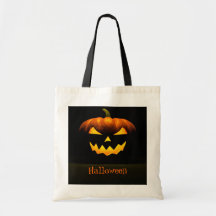 Calabaza de Halloween de la linterna de Jack O en  Bolsa Lienzo
