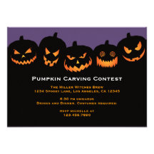 Calabaza de Halloween que talla la invitación del 
