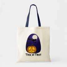 Calabaza de Halloween y bolso de los palos Bolsas De Mano
