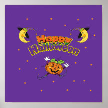 Calabaza del baile del feliz Halloween Impresiones