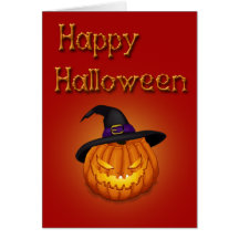 Calabaza del feliz Halloween - tarjeta de felicita