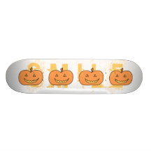 Calabaza feliz tallada. Halloween Monopatín