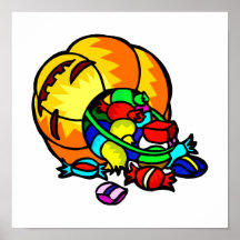 calabaza inclinada con el diseño de Halloween del  Poster