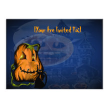 Calabaza negra invitation_55x425_horizo del gatito anuncio personalizado