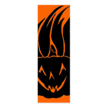calabaza que flamea la señal de Halloween Tarjetas Personales