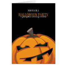 Calabaza que talla la tarjeta de la invitación del