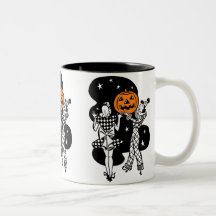 Calabaza retra de Halloween del vintage Taza De Café
