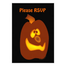 Calabaza torpe de la Jack-o-Linterna de Halloween  Invitación