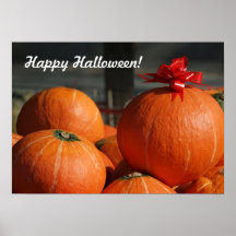 Calabazas anaranjadas brillantes poster