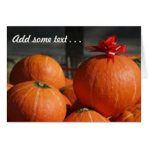 Calabazas anaranjadas brillantes tarjetón