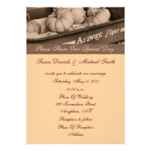 Calabazas de la sepia en la invitación del boda de