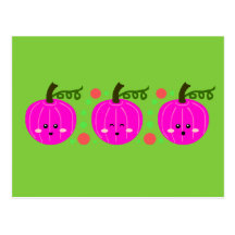 Calabazas rosadas lindas tarjeta postal