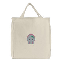 calamar lindo del kawaii bolsas de lienzo