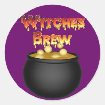 Caldera Halloween del Brew de las brujas del KRW Pegatina