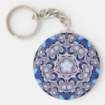 Caleidoscopio azul de la joya llavero personalizado