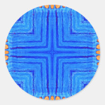 Caleidoscopio azul del pote etiqueta