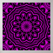 Caleidoscopio de neón de la flor posters