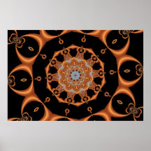 Caleidoscopio elegante más relevo del fractal poster