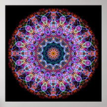 Caleidoscopio púrpura de Lotus Posters