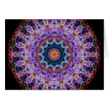Caleidoscopio púrpura de Lotus Tarjetas