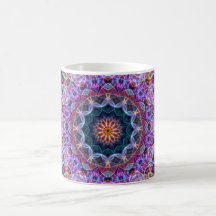 Caleidoscopio púrpura de Lotus Tazas De Café