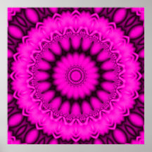 Caleidoscopio rosado del fractal que brilla intens impresiones