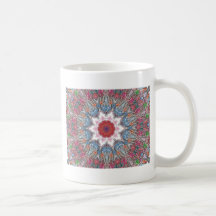 Caleidoscopio suave y azul tazas