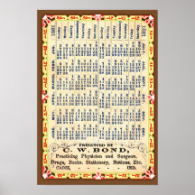 Calendario 1881 de Cádiz, Indiana Posters