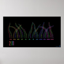 Calendario 2011 (negro inglés) de la hierba posters